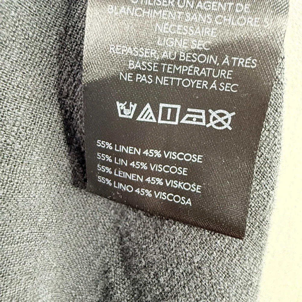 Free People High Road Barrel Pants Womens XS Charcoal Gray Linen Blend Boho